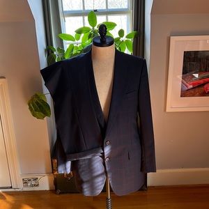 Hickey Freeman Boardroom Collection Plaid 41 Long Suit